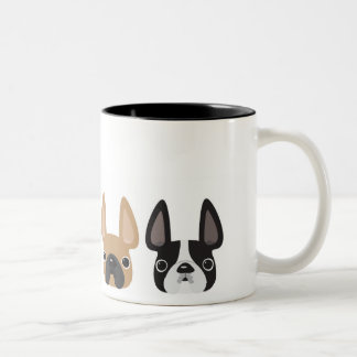 Caneca De Café Em Dois Tons Black and White & Fawn French Buldogue Mug