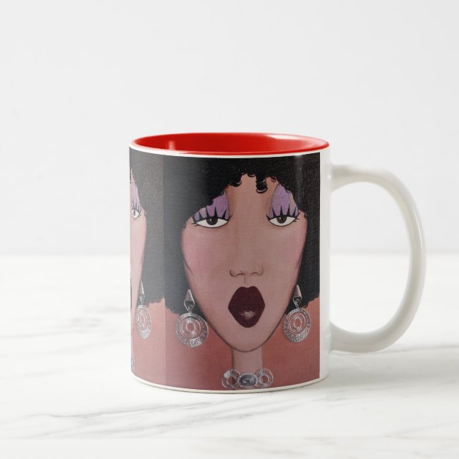 Caneca De Café Em Dois Tons "Black Beauty Diva" (Direita)