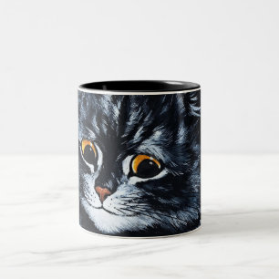 Caneca De Café Em Dois Tons Black Cat de Louis Wain