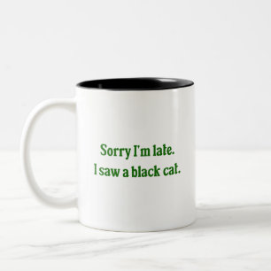 Caneca De Café Em Dois Tons Black Cat Engraçado