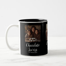 Caneca De Café Em Dois Tons Black Chocolate Lovers Established 3 Photo Script