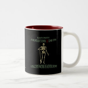 Caneca De Café Em Dois Tons Black Death World Tour original Design