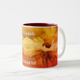 Caneca De Café Em Dois Tons Black Eyed Susan Flower Art Personalizada