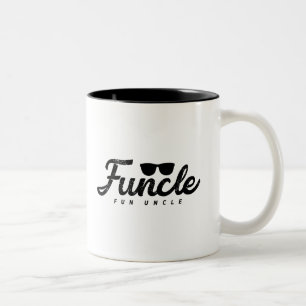 Caneca De Café Em Dois Tons Black Fade letters Tio Divertido do Funcle com a o