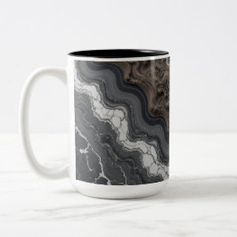 Caneca De Café Em Dois Tons Black Marble Abstract Coffee Mug – Modern mug