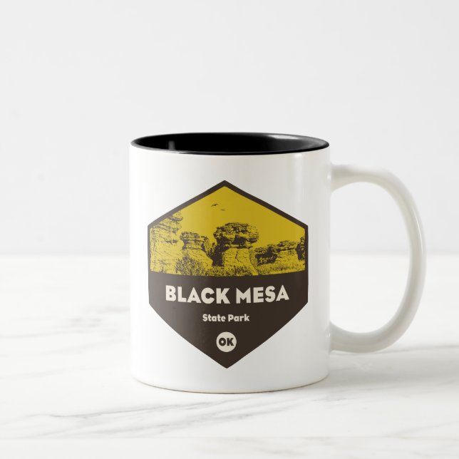 Caneca De Café Em Dois Tons Black Mesa State Park Oklahoma (Direita)