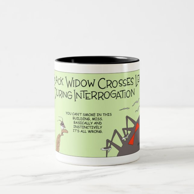 Caneca De Café Em Dois Tons Black Widow Spider Gets Interrogated (Centro)