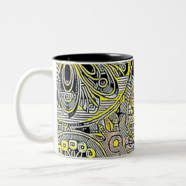 Caneca De Café Em Dois Tons Black & Yellow 11 oz - Mug de dois tons