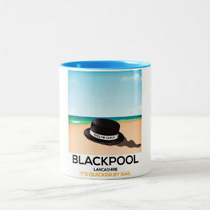 Caneca De Café Em Dois Tons Blackpool "me beije rápido" que viagem de trem pos