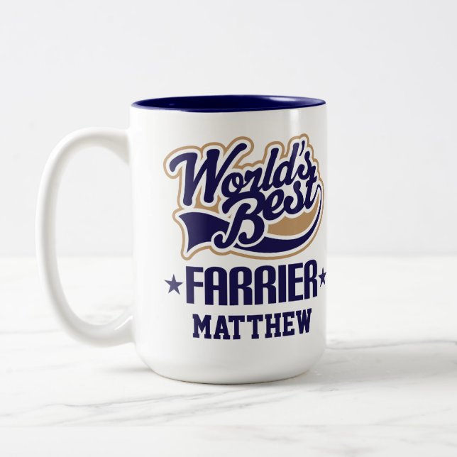 Caneca De Café Em Dois Tons Blacksmith Worlds Best Farrier (Esquerda)