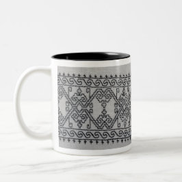 Caneca De Café Em Dois Tons Blackwork embroidery two tone mug