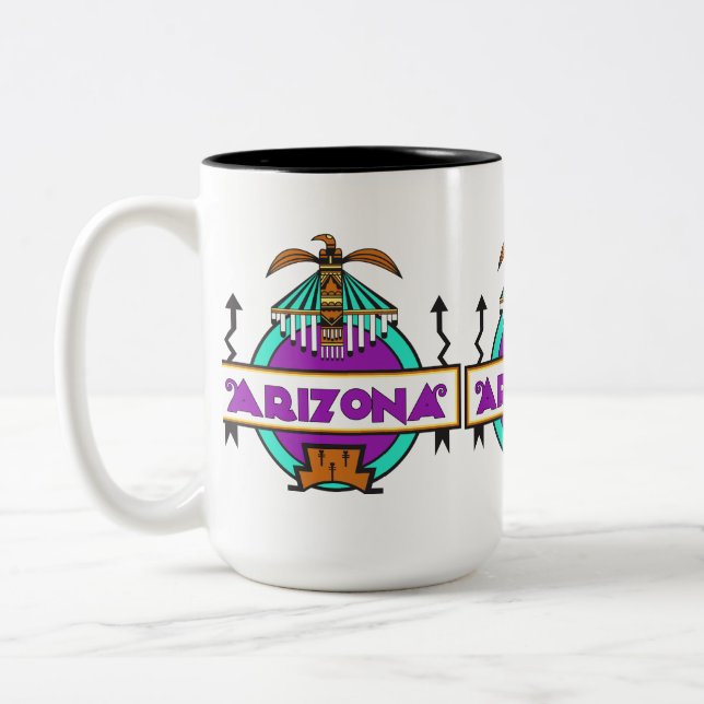 Caneca De Café Em Dois Tons Blindagem do Thunderbird da arizona (Esquerda)