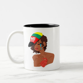 Caneca De Café Em Dois Tons BLM Black Woman Tears Mug