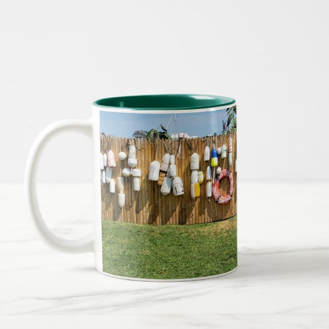 Caneca De Café Em Dois Tons Block Island Buoys (Esquerda)