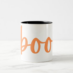 Caneca De Café Em Dois Tons Bloco Branco de Halloween Simples e Bonito
