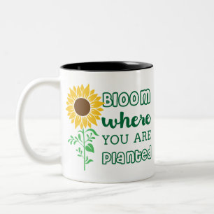 Caneca De Café Em Dois Tons Blogue Onde Você Planta Arte De Girassol