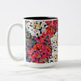 Caneca De Café Em Dois Tons Blogues Florais de Cristal Vermelho