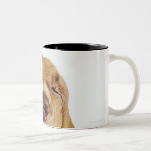 Caneca De Café Em Dois Tons Bloodhound (cão do St. Hubert) com olhos fechados
