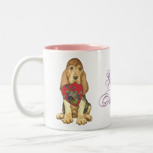 Caneca De Café Em Dois Tons Bloodhound Heart Mãe
