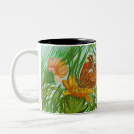 Caneca De Café Em Dois Tons Blooming flower garden