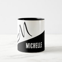 Bloqueio de cores preto e branco com monograma clá