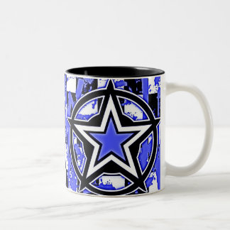 Caneca De Café Em Dois Tons Blue Emo Star Coffee Mug