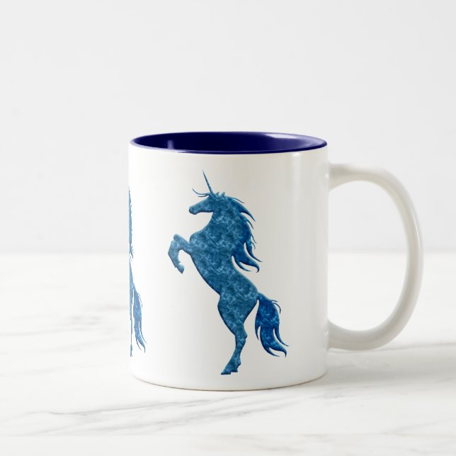 Caneca De Café Em Dois Tons Blue Fire Unicorn Mug (Direita)