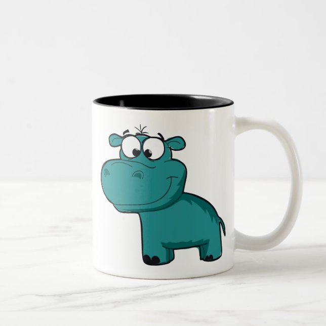 Caneca De Café Em Dois Tons Blue Happy Hippo (Direita)
