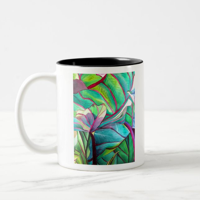 Caneca De Café Em Dois Tons Blue Hawaii - Folhagem tropical (Esquerda)