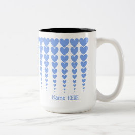 Caneca De Café Em Dois Tons Blue Heart Tinelles, Melhor Professora Já Personal