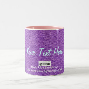 Caneca De Café Em Dois Tons Blue Jean Material, Seu Texto Aqui