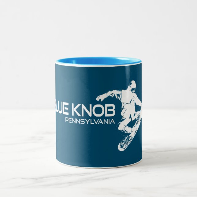 Caneca De Café Em Dois Tons Blue Knob Pennsylvania Snowboard (Centro)