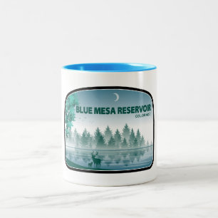 Caneca De Café Em Dois Tons Blue Mesa Reservoir Colorado Deer