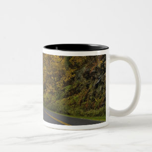 Caneca De Café Em Dois Tons Blue Ridge Parkway curvando através das cores de o