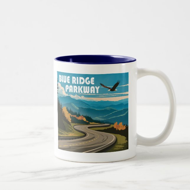 Caneca De Café Em Dois Tons Blue Ridge Parkway Eagle (Direita)