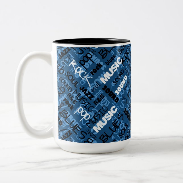 Caneca De Café Em Dois Tons Blue Rock Pop R & B Music (Esquerda)