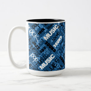 Caneca De Café Em Dois Tons Blue Rock Pop R & B Music Mug