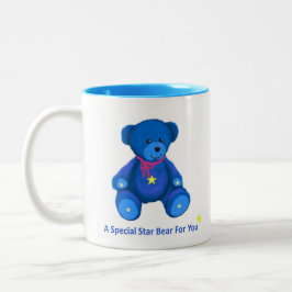 Caneca De Café Em Dois Tons Blue Star Bear Mug