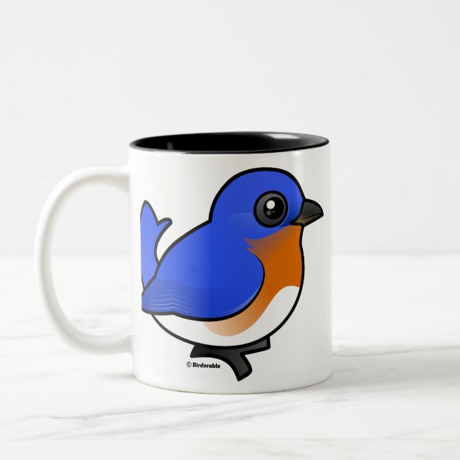 Caneca De Café Em Dois Tons Bluebird oriental bonito (Esquerda)