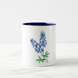 Caneca De Café Em Dois Tons Bluebonnets da aguarela
