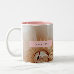 Caneca De Café Em Dois Tons Blush Peony Floral Personalizado - Blush Peony