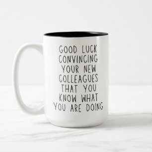 Caneca De Café Em Dois Tons Boa Sorte Amigo Divertido Deixando Colega E Melhor
