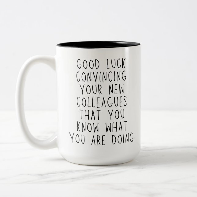 Caneca De Café Em Dois Tons Boa Sorte Amigo Divertido Deixando Colega E Melhor (Esquerda)