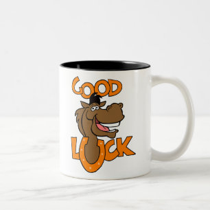 Caneca De Café Em Dois Tons Boa Sorte Cartoon Pony Horsehoe