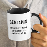 Caneca De Café Em Dois Tons Boa Sorte Humor Adeus Colega de Trabalho Mug<br><div class="desc">Boa Sorte Humor Adeus Colega de Trabalho Mug</div>