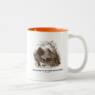 Caneca De Café Em Dois Tons Boa vinda a meu quintal da abelha (colmeia no