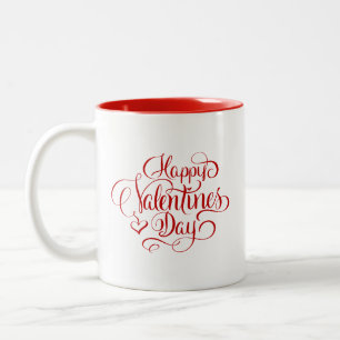 Caneca De Café Em Dois Tons Boas Letras do Dia dos Namorados Coffee Mug