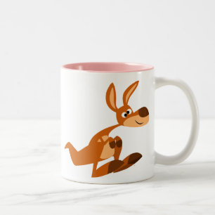 Caneca De Café Em Dois Tons Bobo de desenho animado canguru
