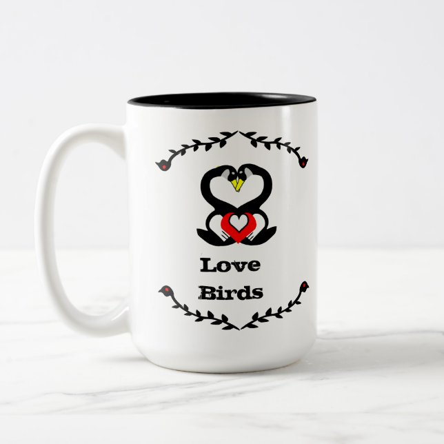 Caneca De Café Em Dois Tons Bobo Ganso Goose Love Birds (Esquerda)