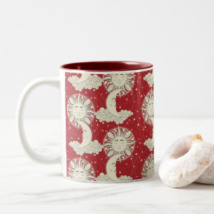 Caneca De Café Em Dois Tons boêmia sonha vermelha